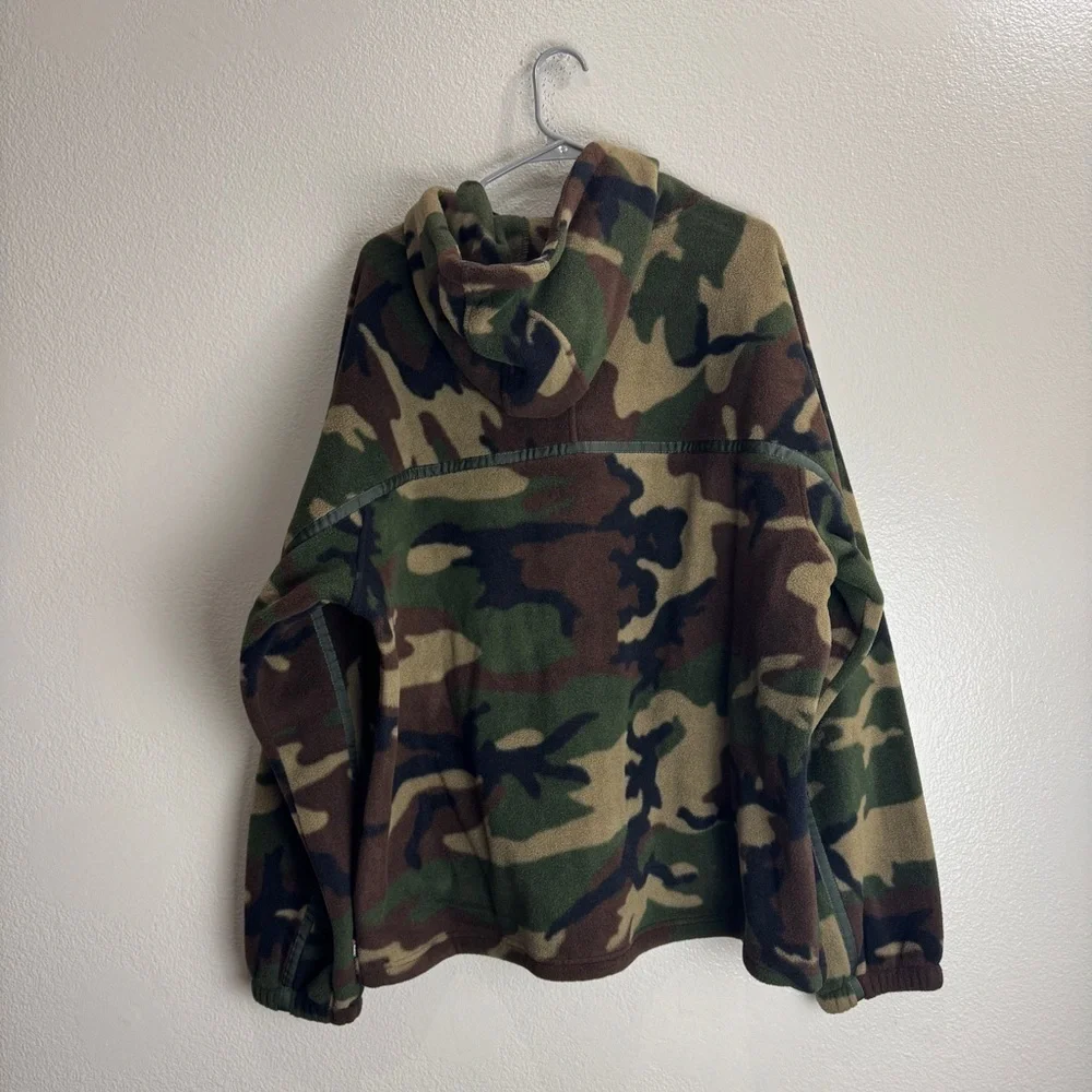 Supreme Polartec Half Zip Hooded Sweatshirt Woodland Camo Size XL